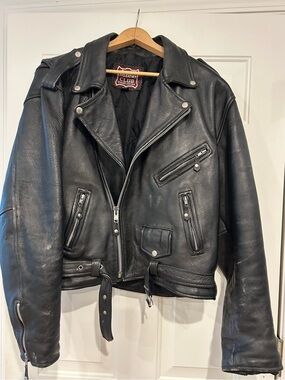 Black Men's Leather Biker Jacket